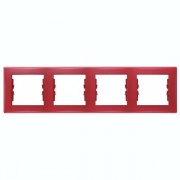 Рамка Sedna 4 поста горизонтальная, красная