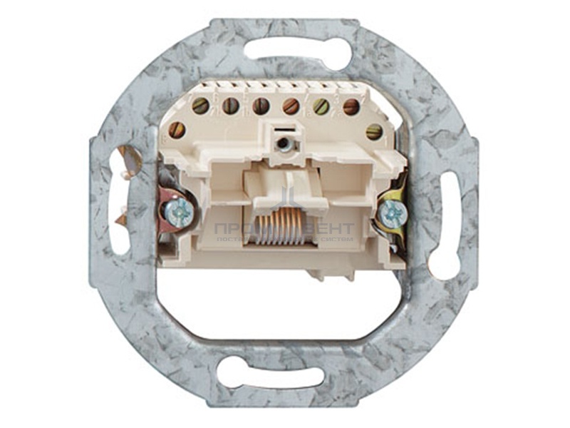 Мех-зм 2-ной комп. розетки на одну линию 2хRJ11/RJ45 (8/8) Cat.3 c 