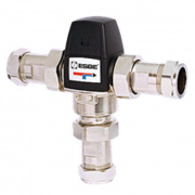 Клапан термостатический смесительный ESBE VTA533 - CPF22мм (компрессионное подключение, с переходником НР 1", Tmax. 95°C, точка переключения 45-65°C, никелированный)