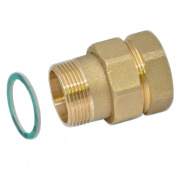 Соединение быстроразъемое (американка) латунное STOUT - 1/2" (ВР/НР, уплотнение по плоскости)