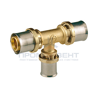 Тройник переходной Giacomini RM151 - 16x2.0 x 20x2.0 x 16x2.0 (прессовой, для металлопластик.труб)