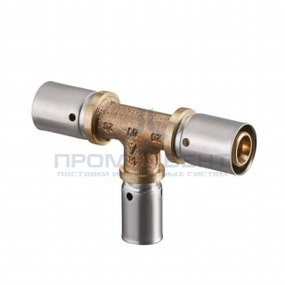 Тройник переходной Oventrop Cofit P - 32x3.0 x 16x2.0 x 32x3.0 (прессовой, бронза)