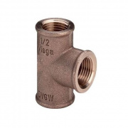 Тройник редукционный Viega 3130 - 1" x 1" x 1/2" (резьбовой, бронза без покрытия)