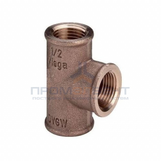 Тройник редукционный Viega 3130 - 1"1/4 x 3/4" x 1"1/4 (резьбовой, бронза без покрытия)