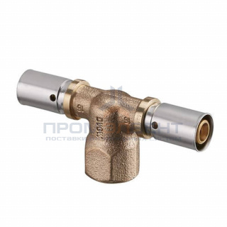 Тройник с переходом на внутреннюю резьбу Oventrop Cofit P - 40x3.5 x 1" (прессовой, латунь)