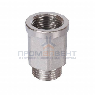 Удлинитель шестигранный STOUT - 1/2" x 1/2" (НР/ВР, латунь никелированная)