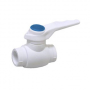 Кран шаровой Fusitek - 63 (Пайка/Пайка, ручка-рычаг белая с синей меткой)