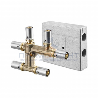 Крестовина Oventrop Cofit P - 20x2.5 x 16x2.0 x 16x2.0 (прессовая, в изоляциооном кожухе, латунь)