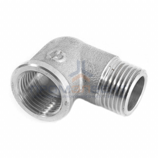 Отвод 90° латунный резьбовой равнопроходный STOUT (НР/ВР) - 1"1/4 (никелированный)