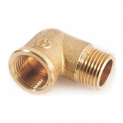 Отвод 90° латунный резьбовой равнопроходный STOUT (НР/ВР) - 1/2"