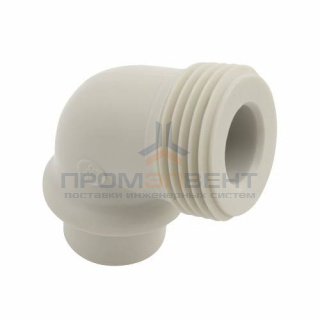Переход на наружную резьбу угловой FV-Plast - 20 x 3/4" (с пластиковой резьбой, цвет серый)