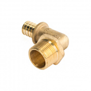 Переход на наружную резьбу угловой STOUT - 20 x 3/4" (для труб из сшитого полиэтилена)