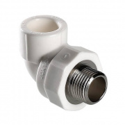 Переход на наружную резьбу угловой VALTEC VTp.753 - 32 x 3/4" (для полипропиленовых труб, белый)