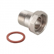 Переход с наружной резьбы на накидную гайку VALTEC VTr.613.N -  1" x 3/4" (латунь никелированная)