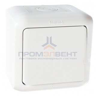 Выключатель IP44 Legrand Quteo белый