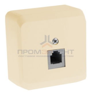 Розетка телефонная RJ-11 Этюд кремовая [уп 25 шт]