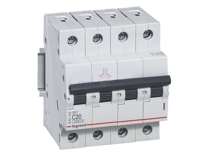 Автоматический выключатель Legrand RX3 4П 20A 4,5кА C (автомат)